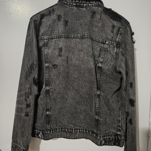 Topman distressed denim jacket black - Picture 9 of 9